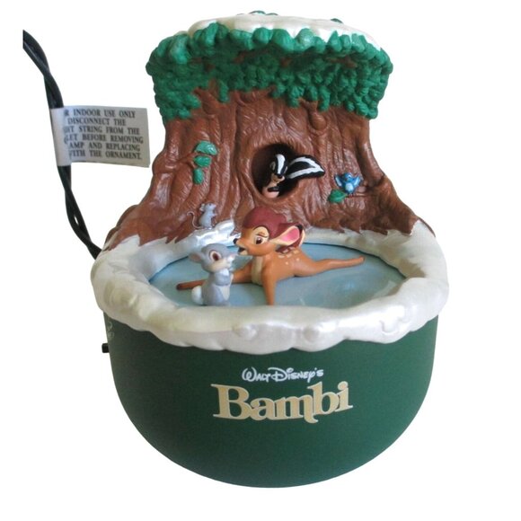 Walt Disney 2001 Bambi Discovers Winter Hallmark Keepsake Magic Motion Ornament - Picture 1 of 9